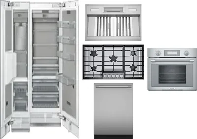 6 Piece Package Includes Refrigerator, Freezer, Cooktop, Wall Oven, Hood And Dishwasher