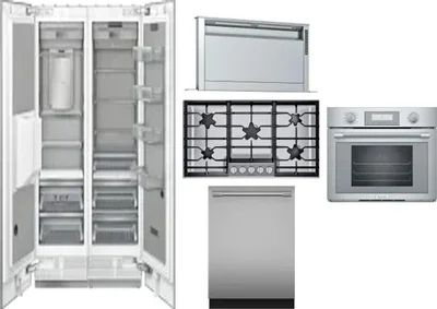 6 Piece Package Includes Refrigerator, Freezer, Cooktop, Wall Oven, Hood And Dishwasher