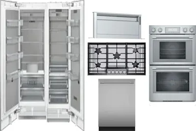 6 Piece Package Includes Refrigerator, Freezer, Cooktop, Wall Oven, Hood And Dishwasher