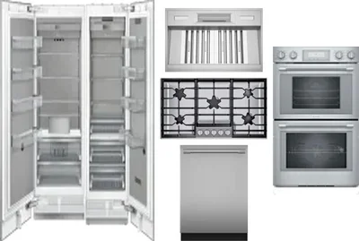 6 Piece Package Includes Refrigerator, Freezer, Cooktop, Wall Oven, Hood And Dishwasher