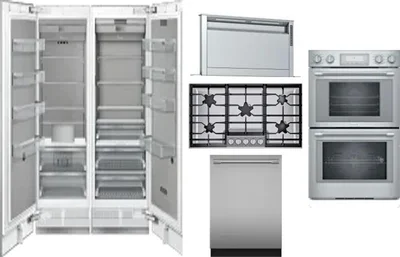 6 Piece Package Includes Refrigerator, Freezer, Cooktop, Wall Oven, Hood And Dishwasher