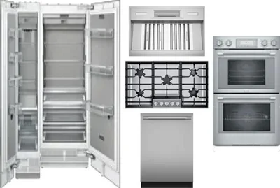 6 Piece Package Includes Refrigerator, Freezer, Cooktop, Wall Oven, Hood And Dishwasher