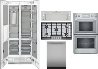 6 Piece Package Includes Refrigerator, Freezer, Cooktop, Wall Oven, Hood And Dishwasher