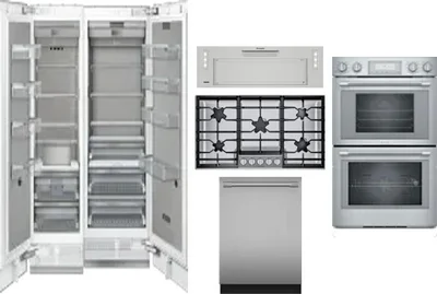 6 Piece Package Includes Refrigerator, Freezer, Cooktop, Wall Oven, Hood And Dishwasher