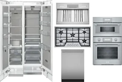 6 Piece Package Includes Refrigerator, Freezer, Cooktop, Wall Oven, Hood And Dishwasher