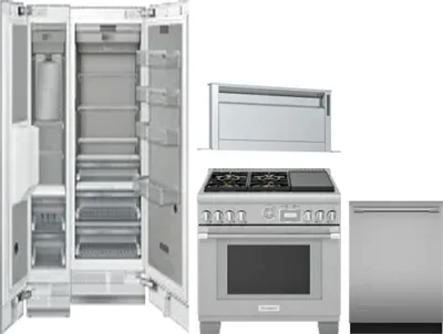 5 Piece Package Includes Refrigerator, Freezer, Range, Hood And Dishwasher