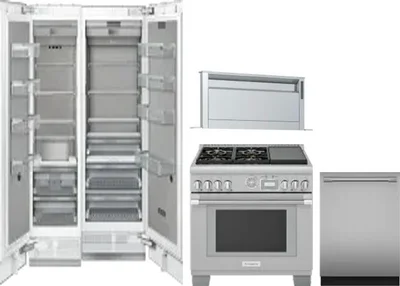 5 Piece Package Includes Refrigerator, Freezer, Range, Hood And Dishwasher