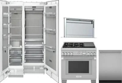 5 Piece Package Includes Refrigerator, Freezer, Range, Hood And Dishwasher