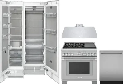 5 Piece Package Includes Refrigerator, Freezer, Range, Hood And Dishwasher