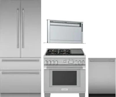 4 Piece Package Includes Refrigerator, Range, Hood And Dishwasher