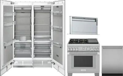 5 Piece Package Includes Refrigerator, Freezer, Range, Hood And Dishwasher