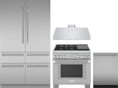 4 Piece Package Includes Refrigerator, Range, Hood And Dishwasher