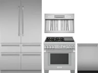 4 Piece Package Includes Refrigerator, Range, Hood And Dishwasher