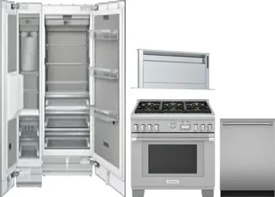 5 Piece Package Includes Refrigerator, Freezer, Range, Hood And Dishwasher