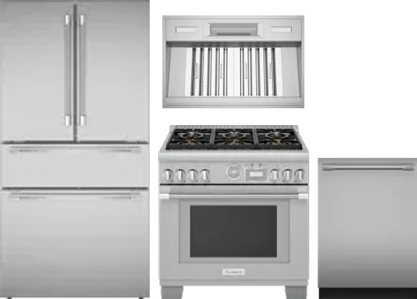 4 Piece Package Includes Refrigerator, Range, Hood And Dishwasher