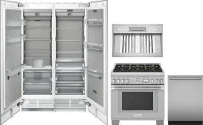 5 Piece Package Includes Refrigerator, Freezer, Range, Hood And Dishwasher