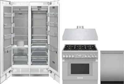 5 Piece Package Includes Refrigerator, Freezer, Range, Hood And Dishwasher