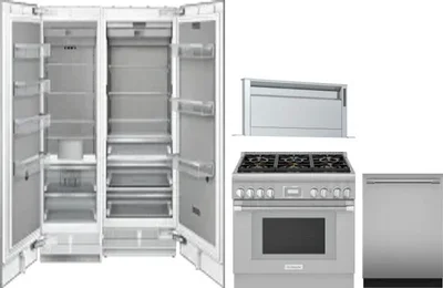 5 Piece Package Includes Refrigerator, Freezer, Range, Hood And Dishwasher