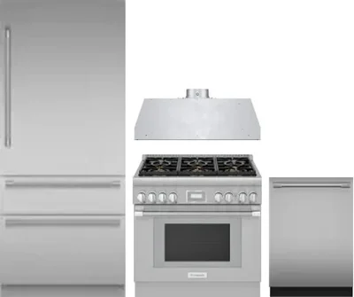 4 Piece Package Includes Refrigerator, Range, Hood And Dishwasher