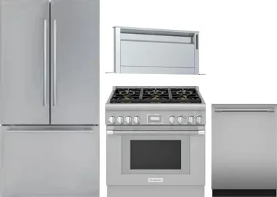 4 Piece Package Includes Refrigerator, Range, Hood And Dishwasher