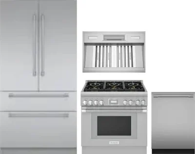 4 Piece Package Includes Refrigerator, Range, Hood And Dishwasher