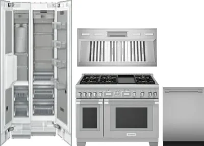 5 Piece Package Includes Refrigerator, Freezer, Range, Hood And Dishwasher