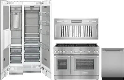 5 Piece Package Includes Refrigerator, Freezer, Range, Hood And Dishwasher
