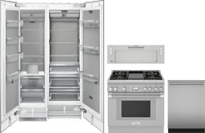 5 Piece Package Includes Refrigerator, Freezer, Range, Hood And Dishwasher