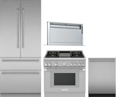 4 Piece Package Includes Refrigerator, Range, Hood And Dishwasher