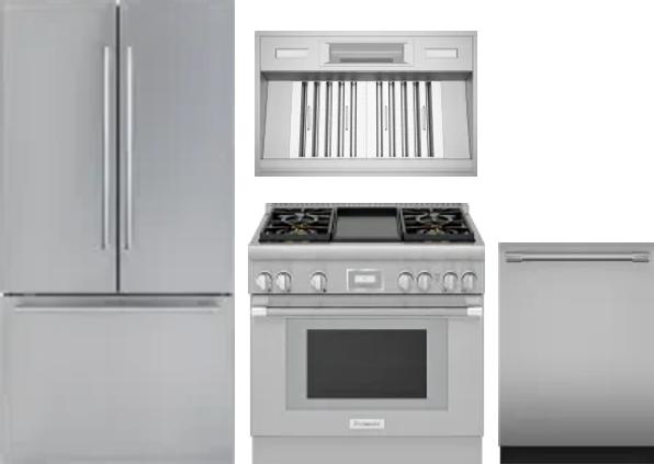 4 Piece Package Includes Refrigerator, Range, Hood And Dishwasher