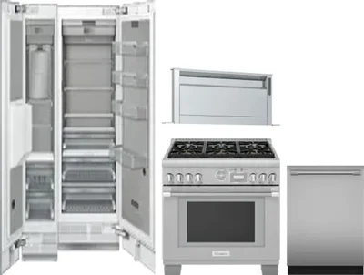 5 Piece Package Includes Refrigerator, Freezer, Range, Hood And Dishwasher