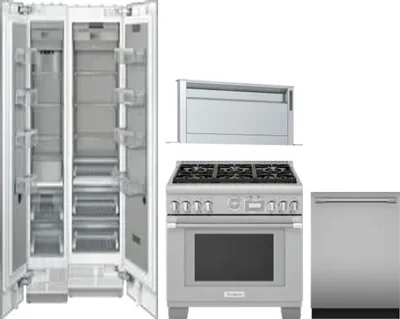 5 Piece Package Includes Refrigerator, Freezer, Range, Hood And Dishwasher
