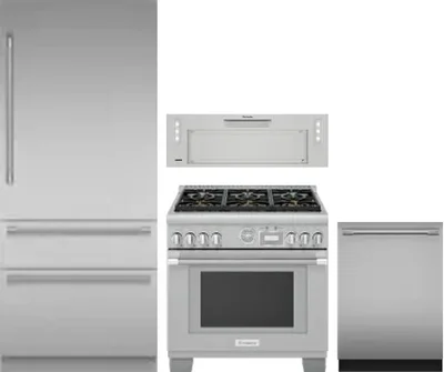 4 Piece Package Includes Refrigerator, Range, Hood And Dishwasher
