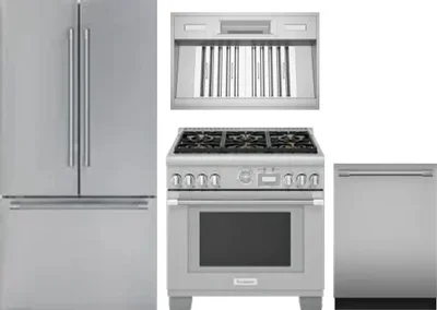 4 Piece Package Includes Refrigerator, Range, Hood And Dishwasher