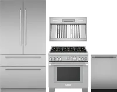 4 Piece Package Includes Refrigerator, Range, Hood And Dishwasher