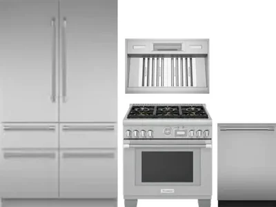 4 Piece Package Includes Refrigerator, Range, Hood And Dishwasher