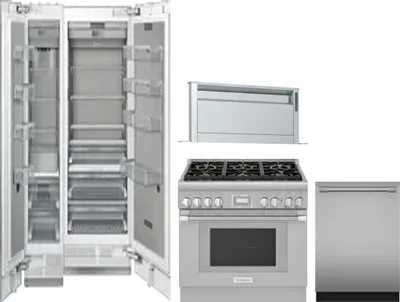 5 Piece Package Includes Refrigerator, Freezer, Range, Hood And Dishwasher