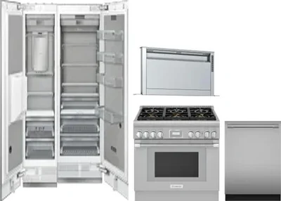 5 Piece Package Includes Refrigerator, Freezer, Range, Hood And Dishwasher