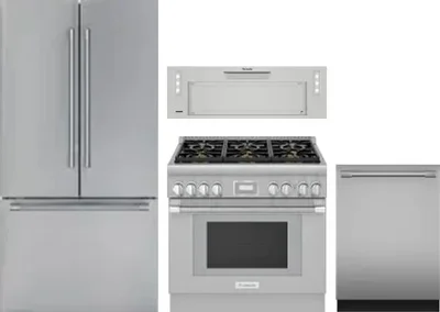 4 Piece Package Includes Refrigerator, Range, Hood And Dishwasher