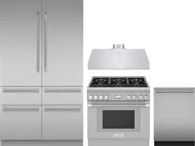 4 Piece Package Includes Refrigerator, Range, Hood And Dishwasher