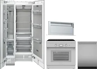 5 Piece Package Includes Refrigerator, Freezer, Range, Hood And Dishwasher