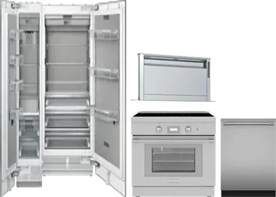 5 Piece Package Includes Refrigerator, Freezer, Range, Hood And Dishwasher