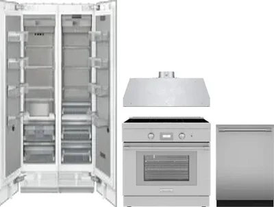 5 Piece Package Includes Refrigerator, Freezer, Range, Hood And Dishwasher