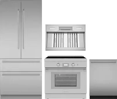 4 Piece Package Includes Refrigerator, Range, Hood And Dishwasher