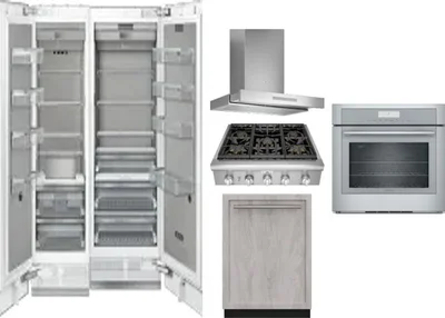 6 Piece Package Includes Refrigerator, Freezer, Cooktop, Wall Oven, Hood And Dishwasher