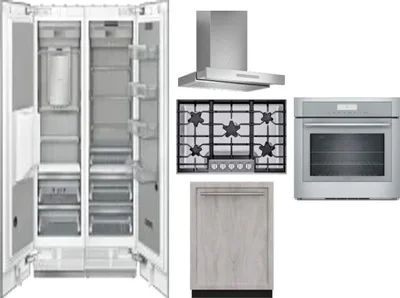 6 Piece Package Includes Refrigerator, Freezer, Cooktop, Wall Oven, Hood And Dishwasher