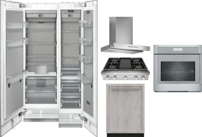 6 Piece Package Includes Refrigerator, Freezer, Cooktop, Wall Oven, Hood And Dishwasher