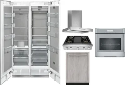 6 Piece Package Includes Refrigerator, Freezer, Cooktop, Wall Oven, Hood And Dishwasher