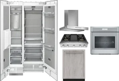 6 Piece Package Includes Refrigerator, Freezer, Cooktop, Wall Oven, Hood And Dishwasher