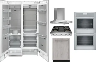 6 Piece Package Includes Refrigerator, Freezer, Cooktop, Wall Oven, Hood And Dishwasher